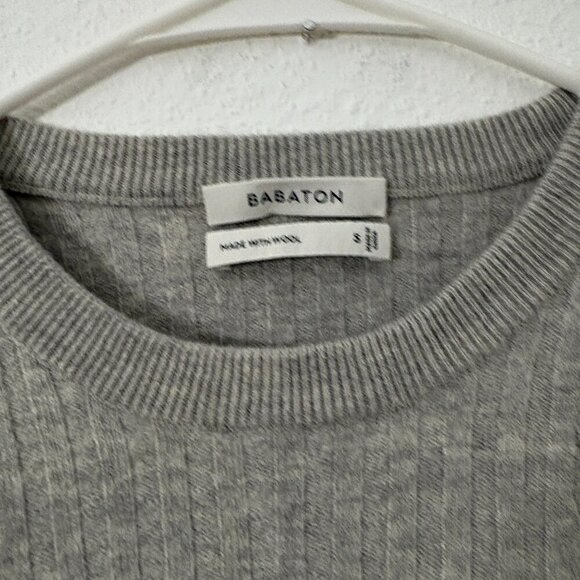 Babaton Nathaniel Sweater Long Sleeve Wool Linen Blend Grey Size Small Crop - Picture 3 of 6